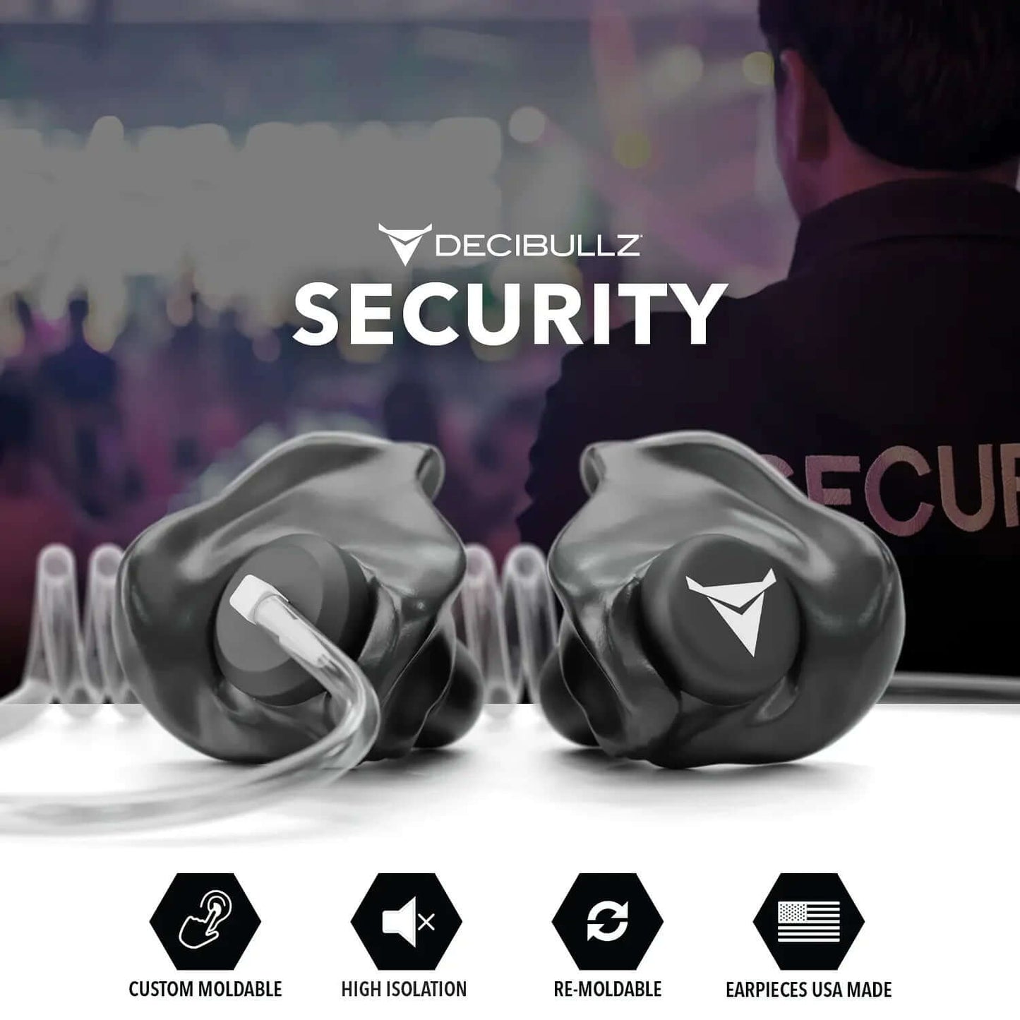 +Isolation Custom Molded Listen-Only Surveillance Acoustic Tube Headset