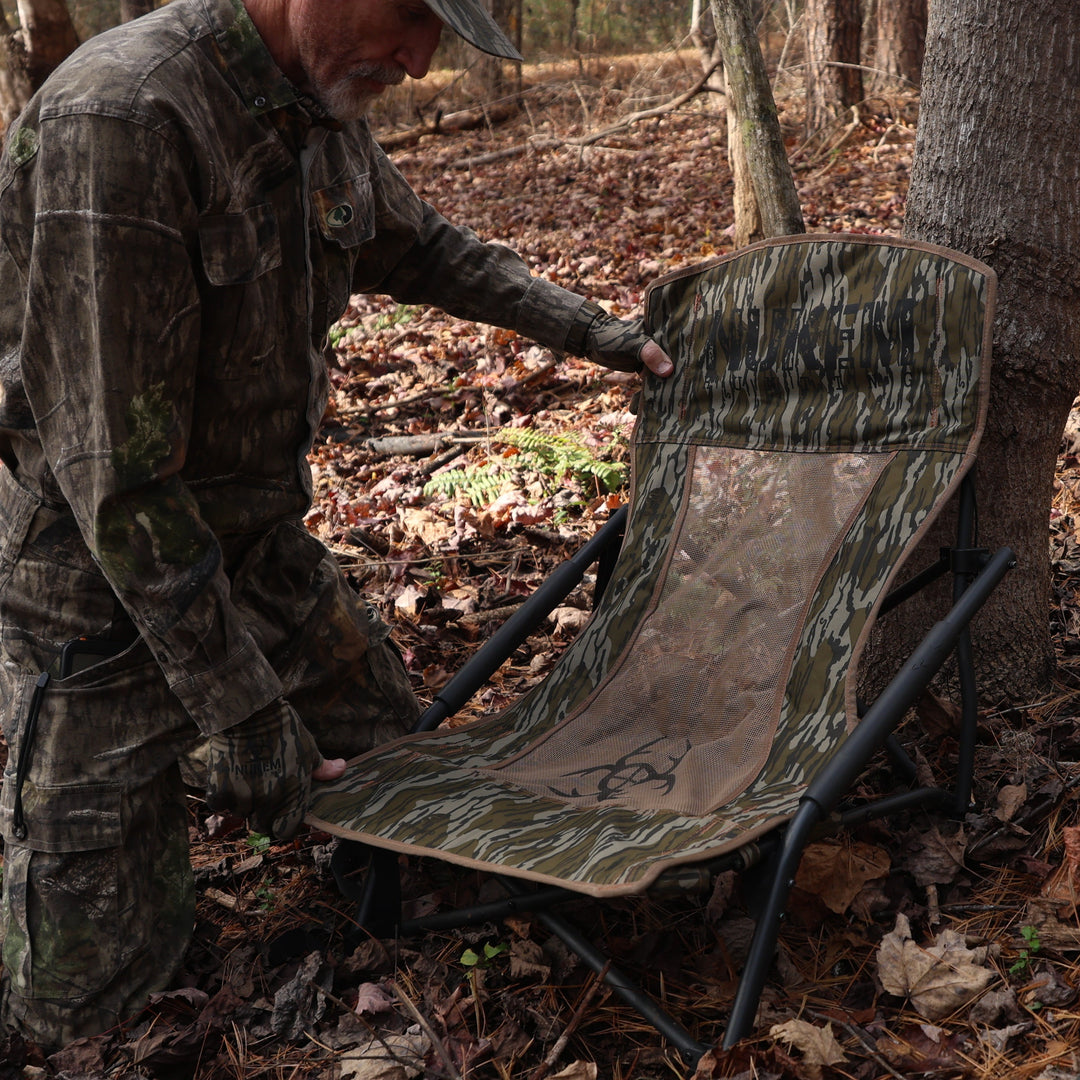 Nukem Hunting | LowLander Hunting Chair Mossy Oak Bottomland