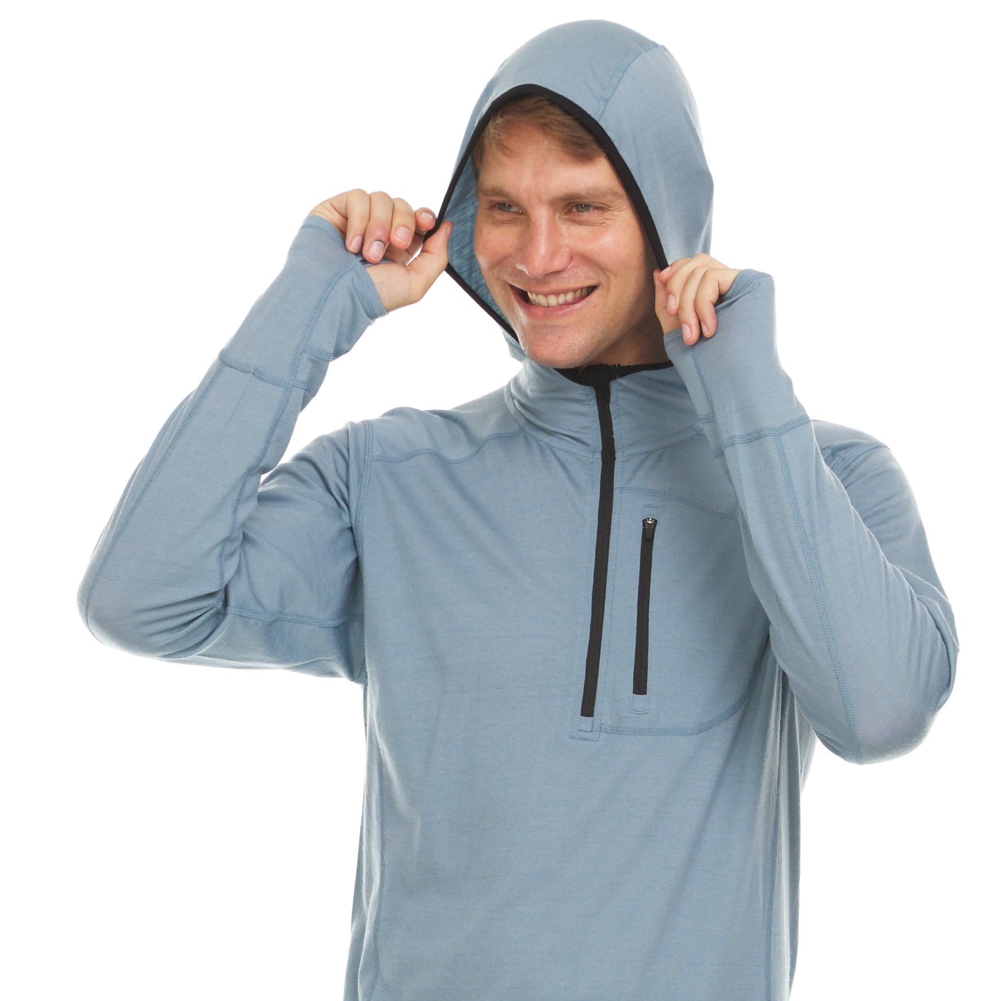 Minus33 | Men's Wool 1/4 Zip Merino Sun Hoodie - Microweight
