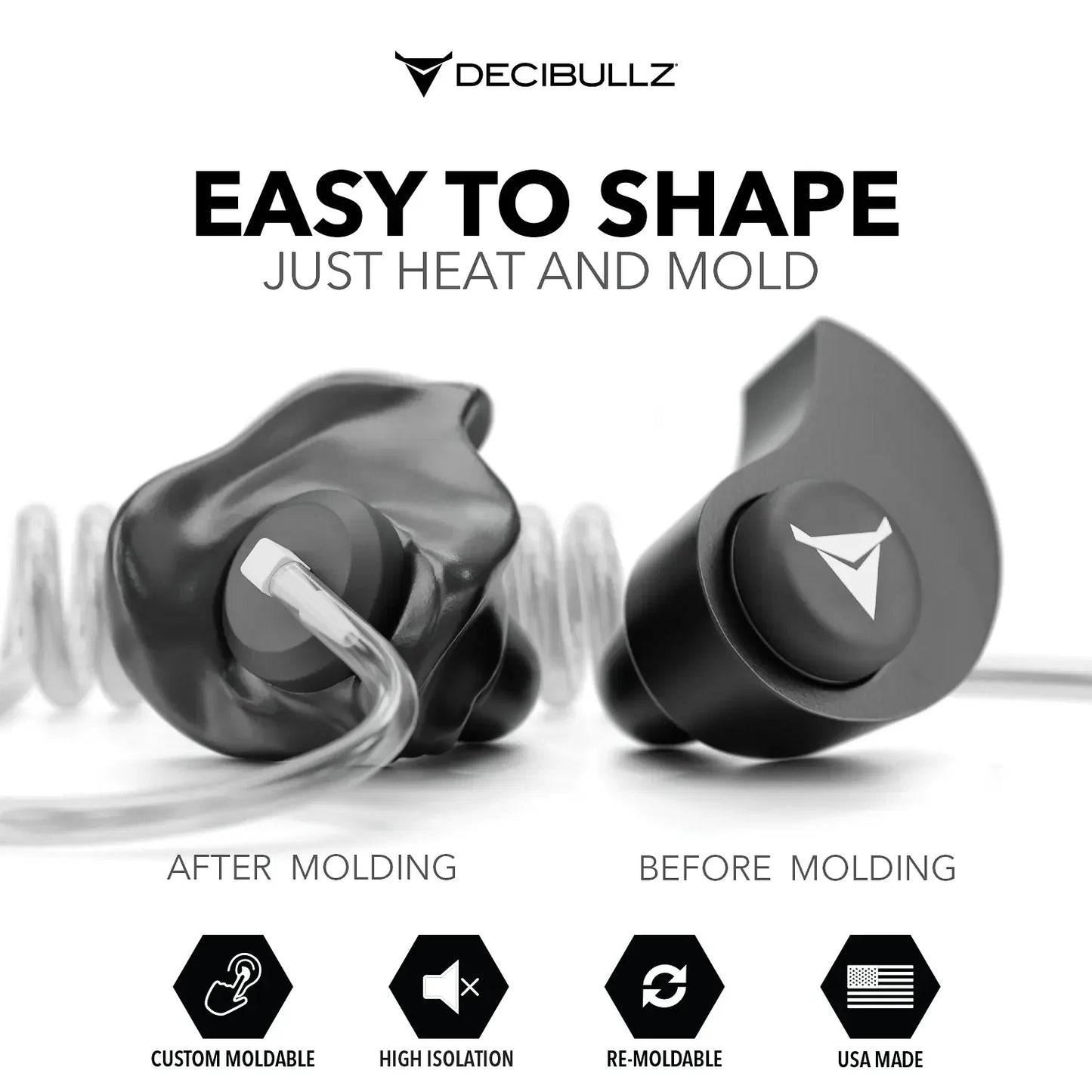 Decibullz | +Isolation Custom Molded Two-Way Surveillance Acoustic Tube Headset (Motorola)