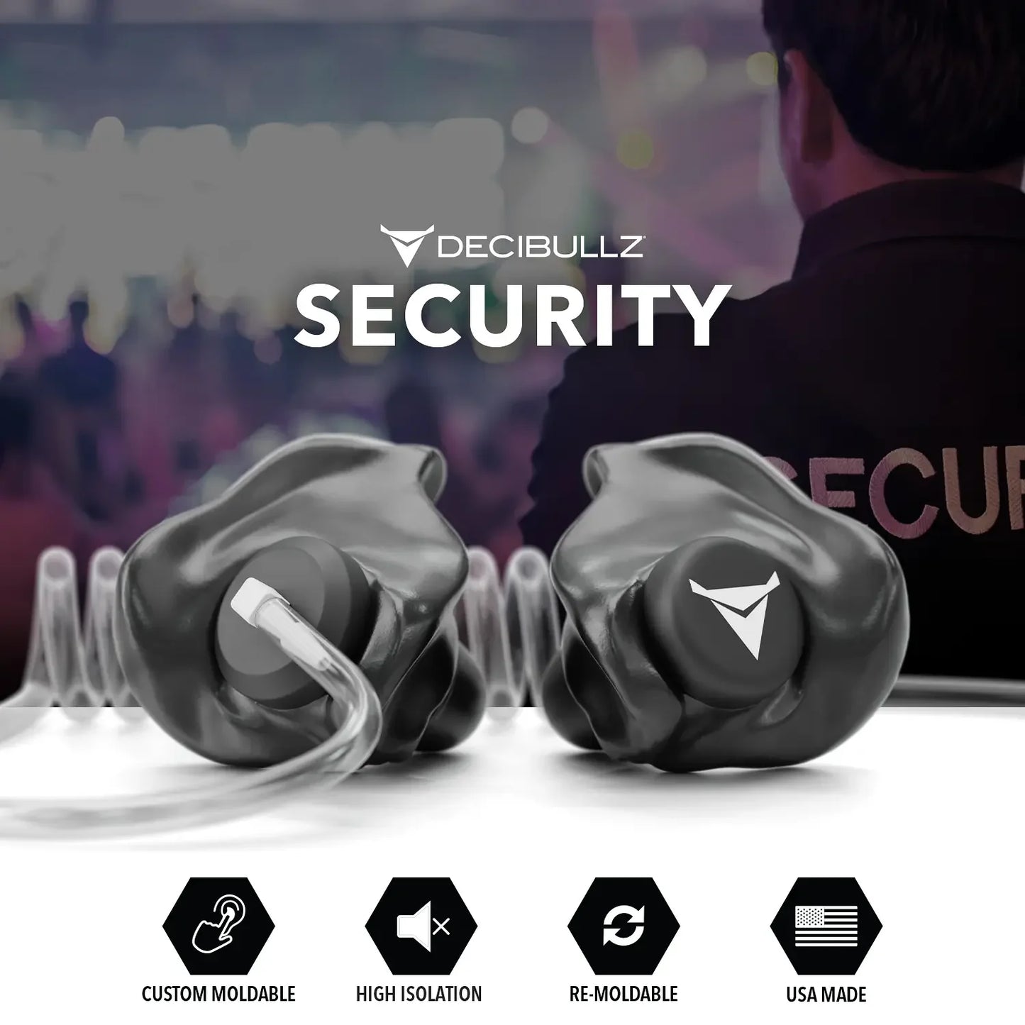 Decibullz | +Isolation Custom Molded Two-Way Surveillance Acoustic Tube Headset (Motorola)