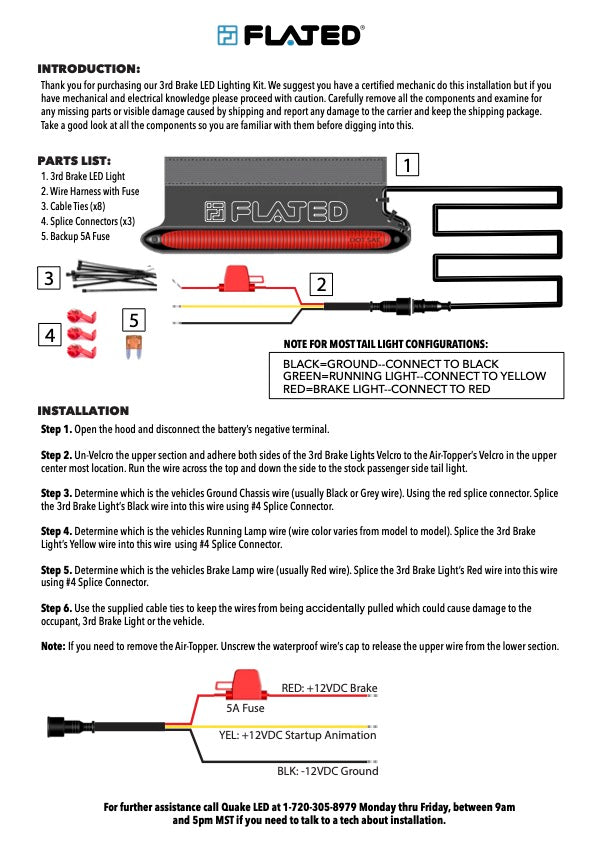 FLATED | Universal 3rd Brake Light Kit for Air-Topper®