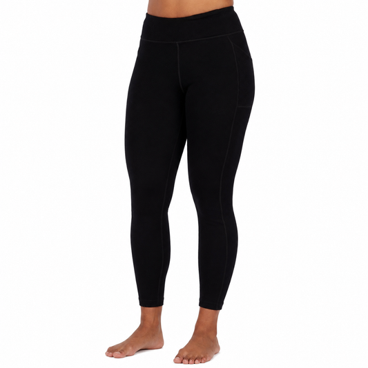 Women's Heavyweight Wool Leggings With Pockets Thermal Base Layer Bottom - 100% Merino Wool
