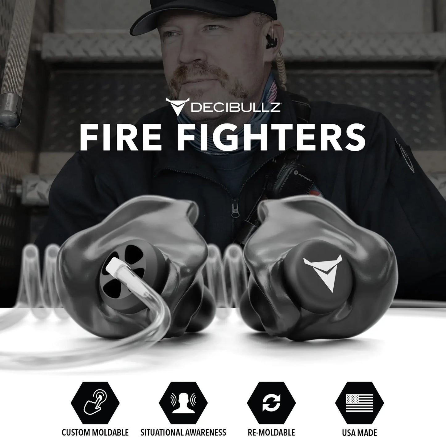 Decibullz | Custom Moldable Awareness Earpiece for Clear Tube, Radio, Surveillance, and Communication Headsets