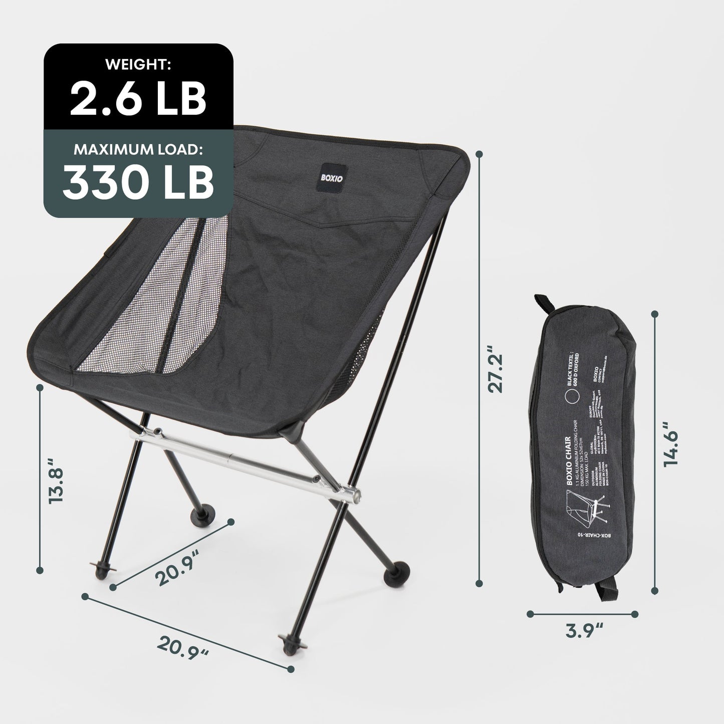 BOXIO | CHAIR Set of 2 I ultralight camping chair with box