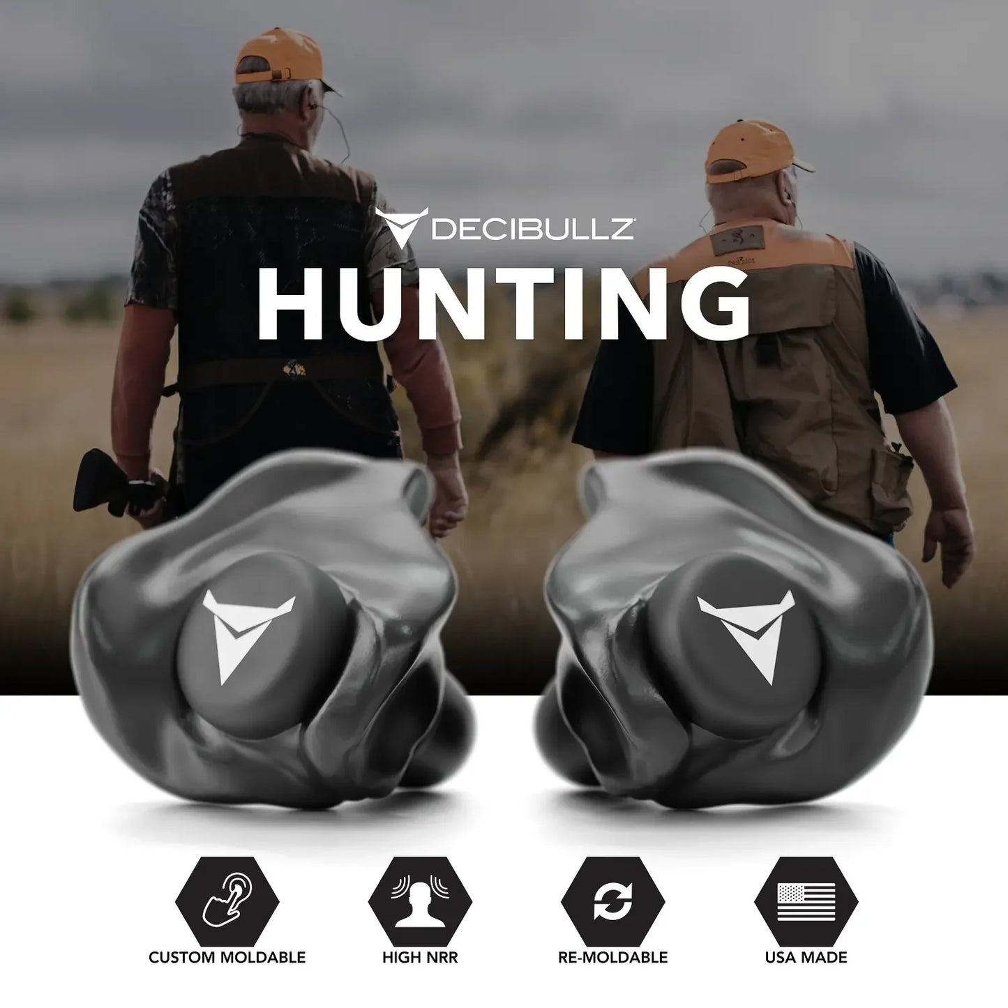 Decibullz | Custom Molded Earplugs 31dB NRR Pro-Pack with Case and Lanyard