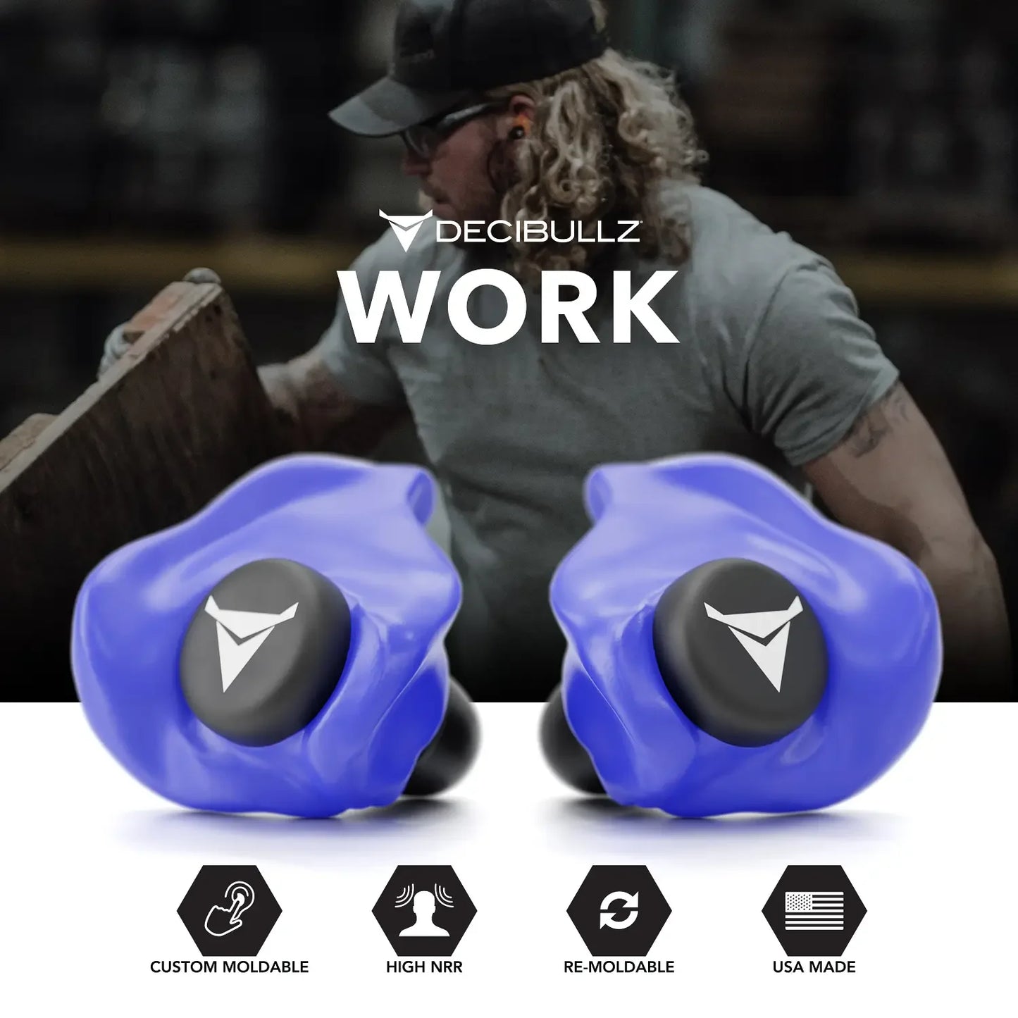 Decibullz | Custom Molded Earplugs 31dB NRR Pro-Pack with Case and Lanyard