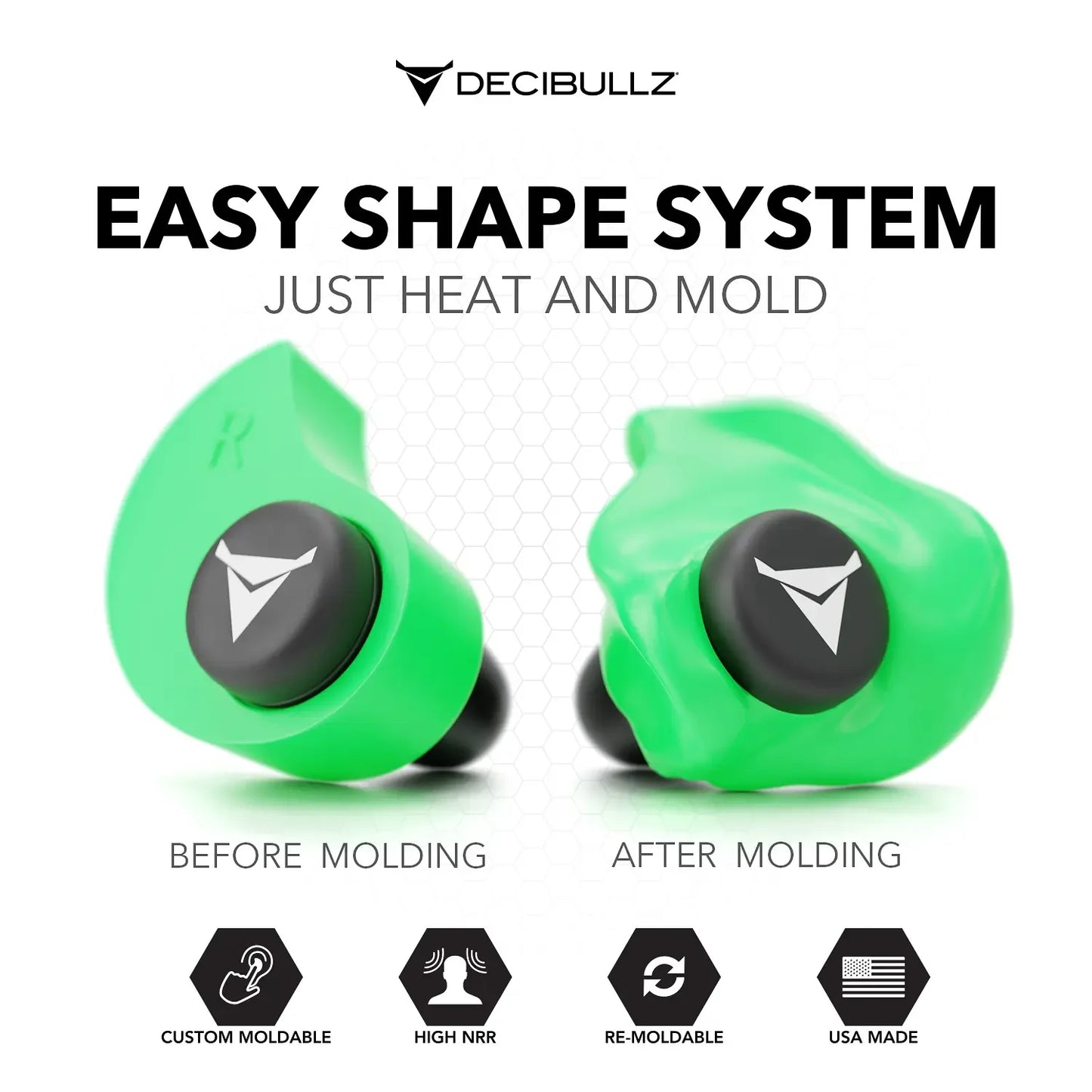 Decibullz | Custom Molded Earplugs 31dB NRR Pro-Pack with Case and Lanyard