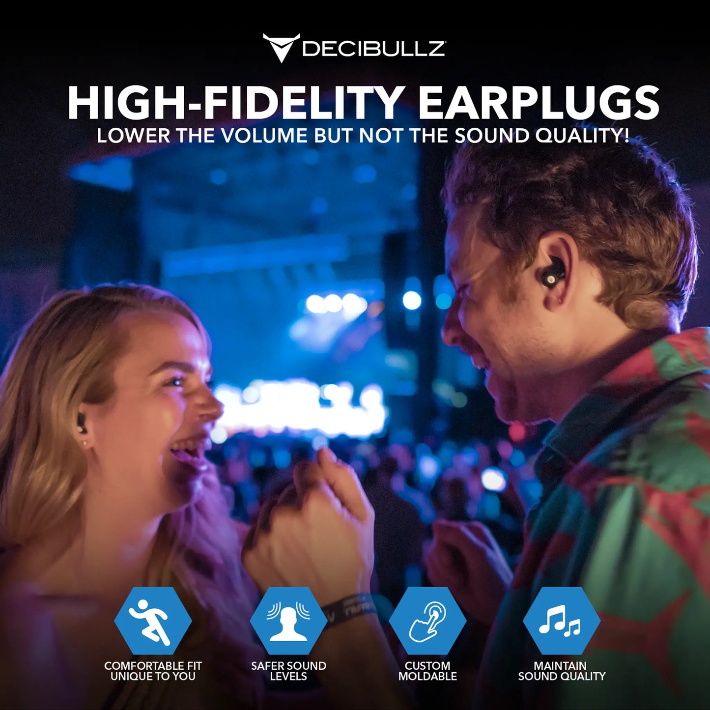 Decibullz | Custom Molded High-Fidelity Earplugs for Concerts, Musicians, Events, and Noise Sensitivity