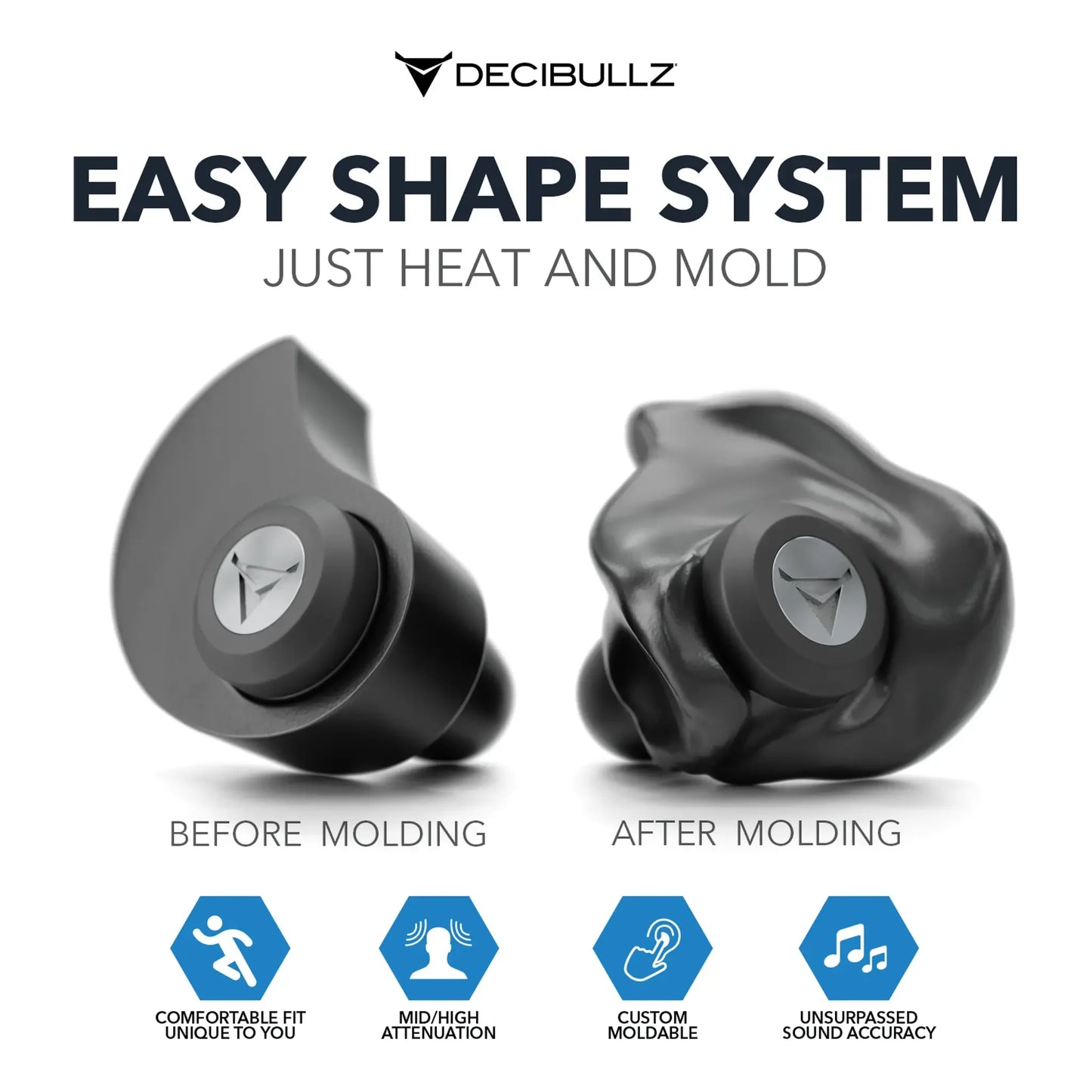 Decibullz | Custom Molded Professional High-Fidelity Filter Earplugs