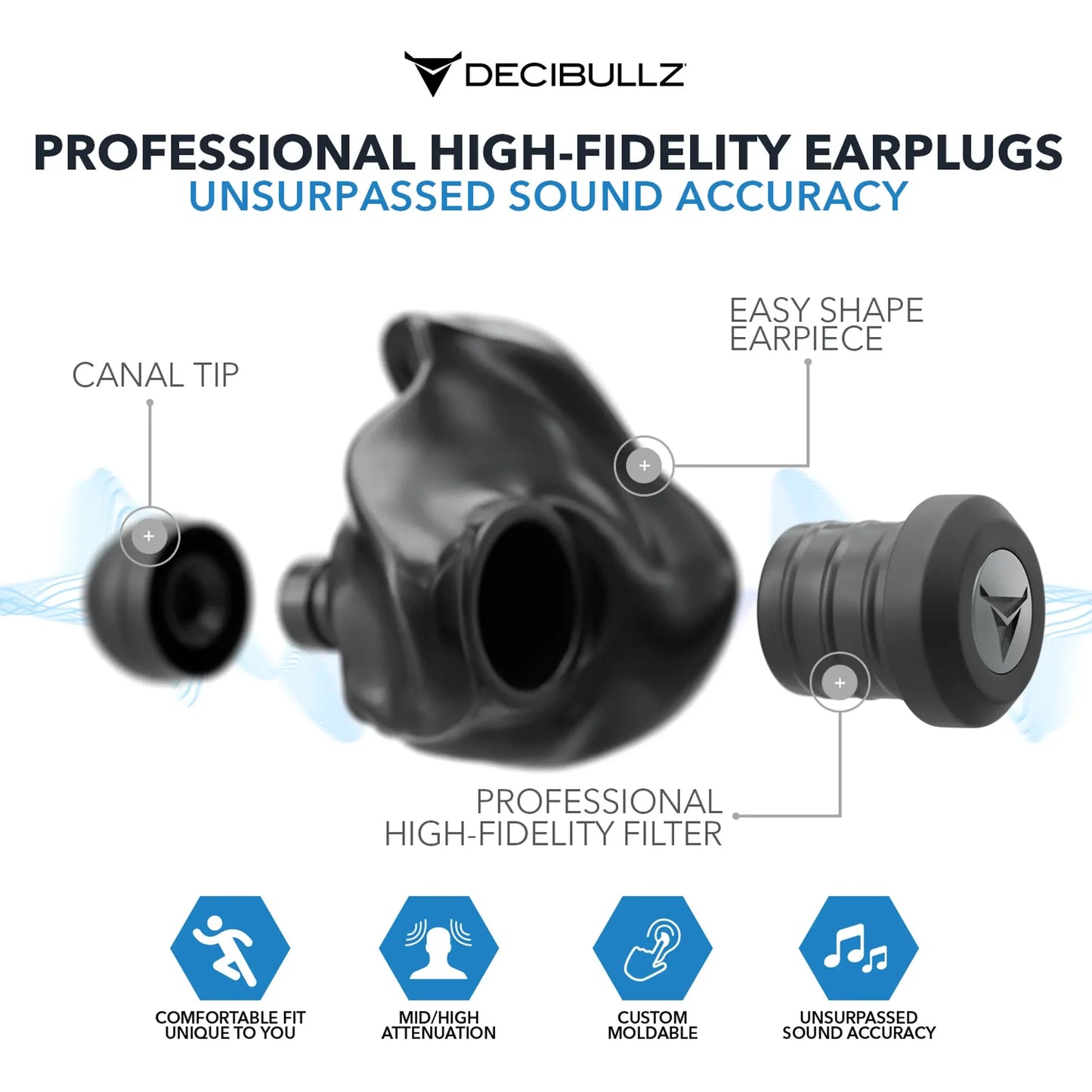 Decibullz | Custom Molded Professional High-Fidelity Filter Earplugs