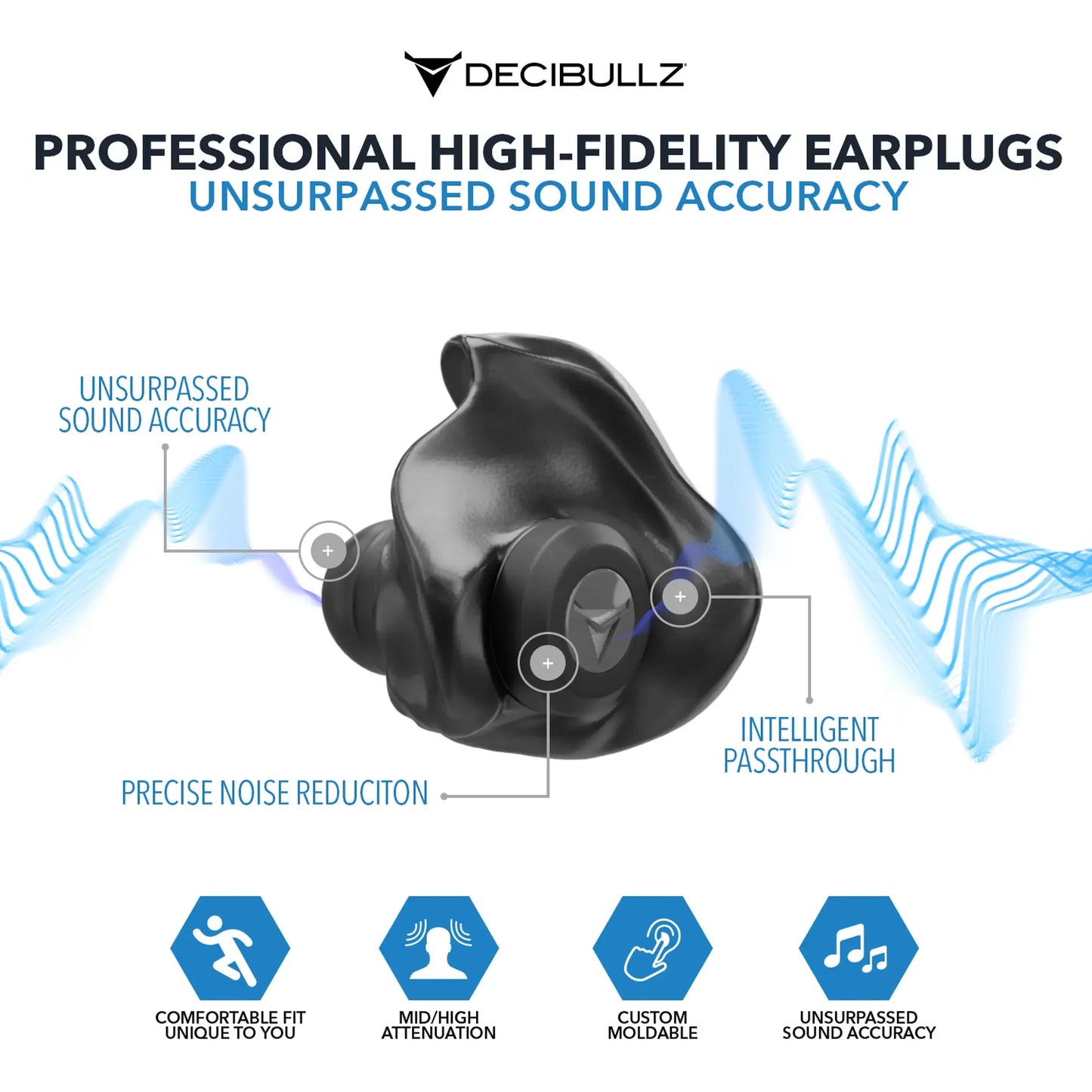 Decibullz | Custom Molded Professional High-Fidelity Filter Earplugs