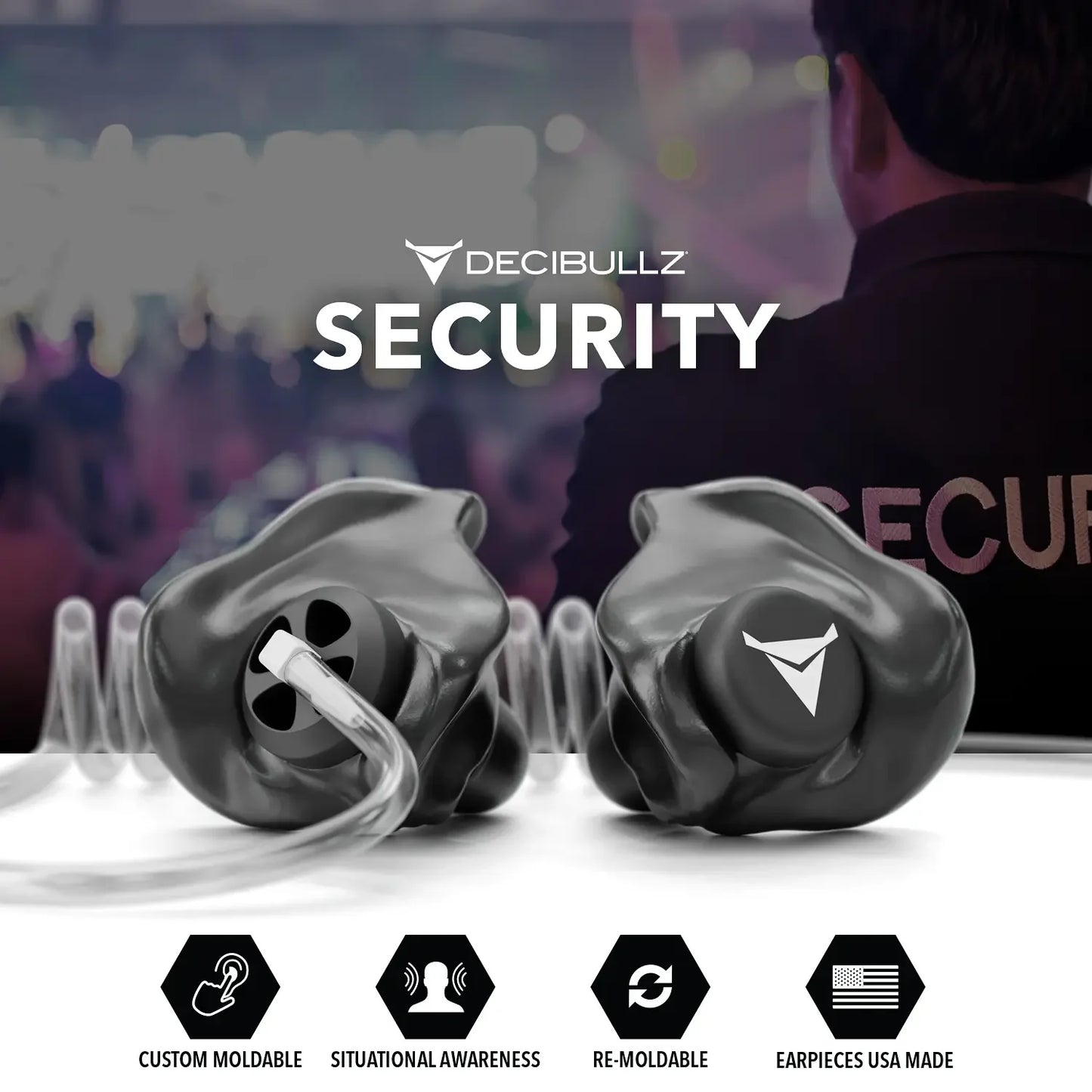 Decibullz | +Awareness Custom Molded Listen-Only Surveillance Acoustic Tube Headset
