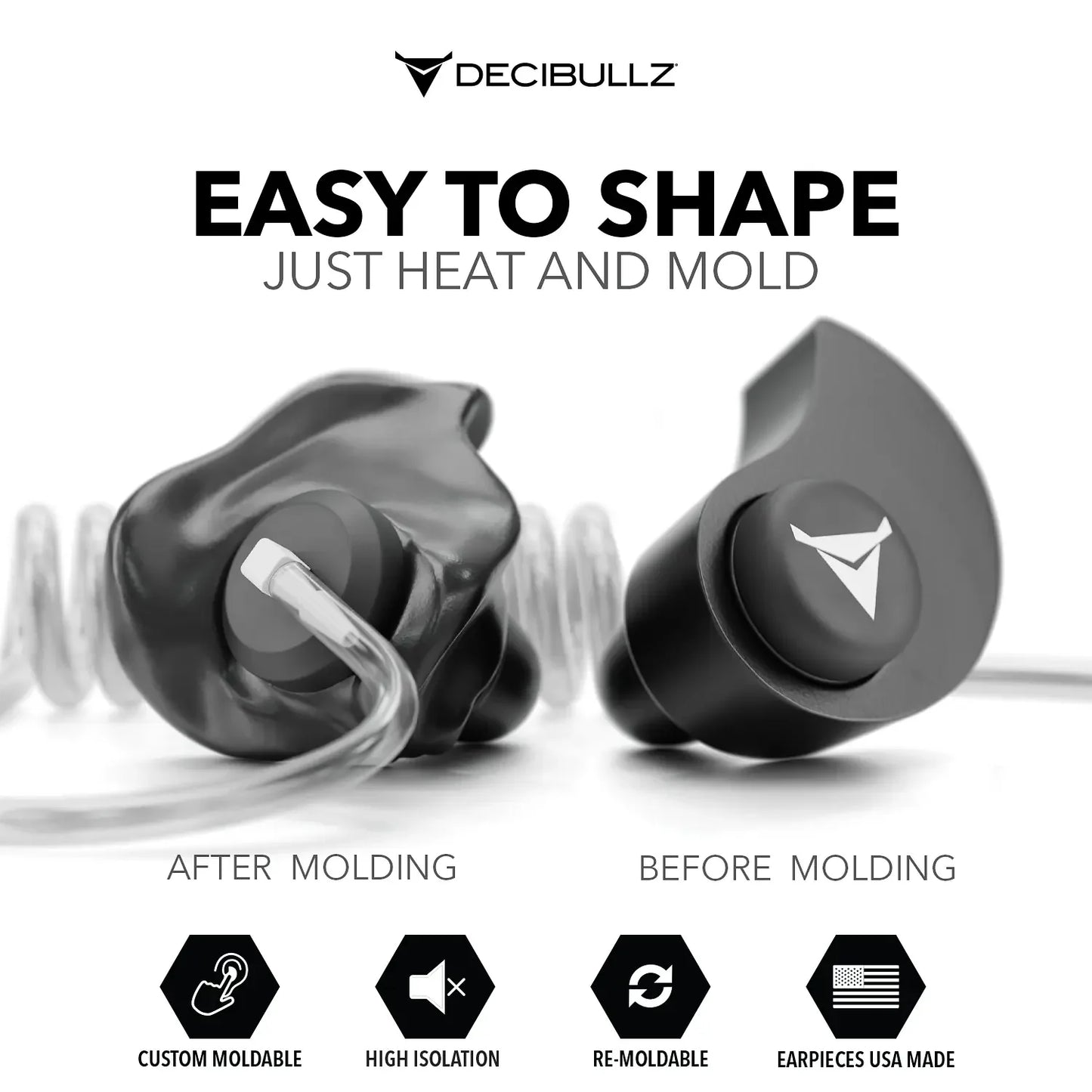 Decibullz | +Isolation Custom Molded Listen-Only Surveillance Acoustic Tube Headset