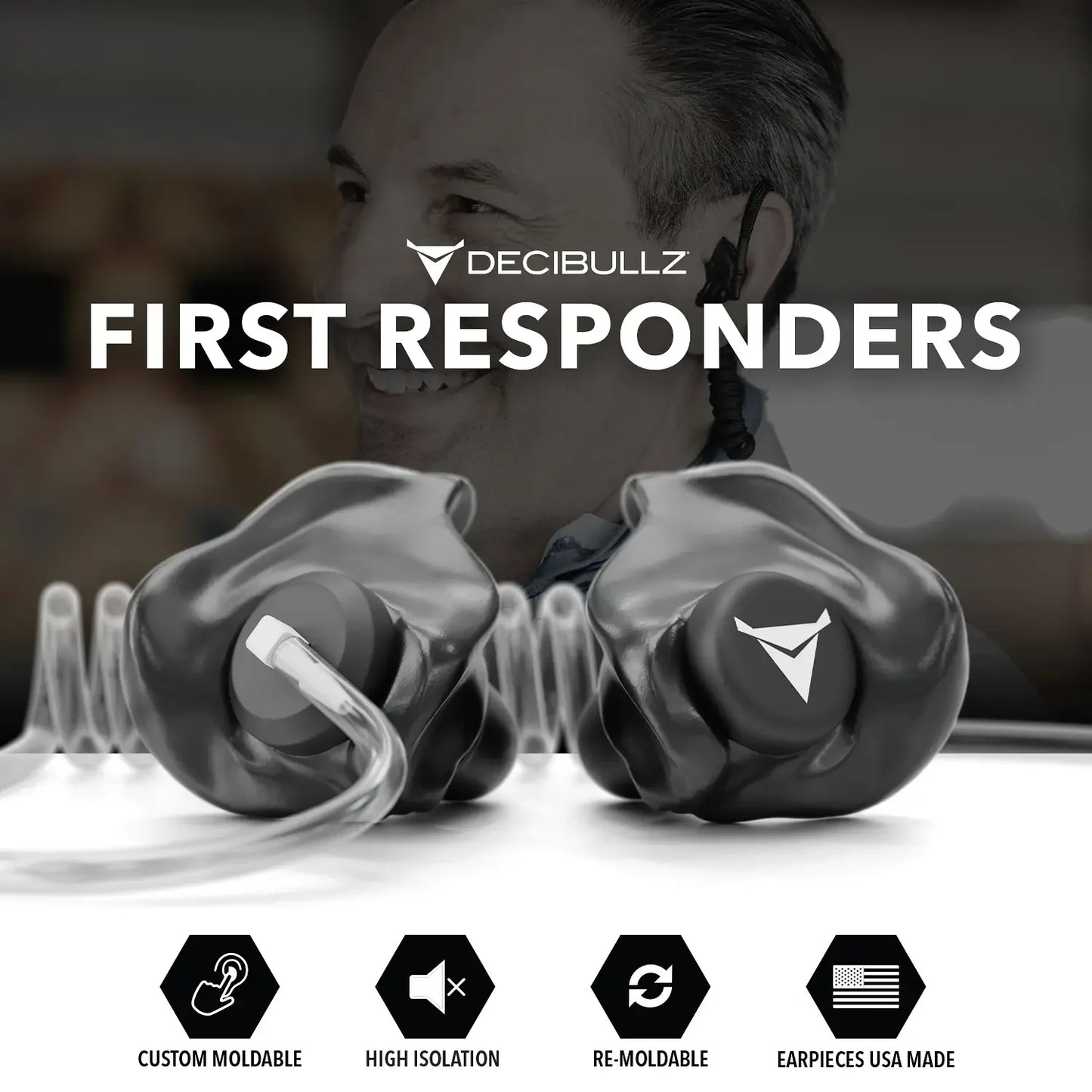 Decibullz | +Isolation Custom Molded Listen-Only Surveillance Acoustic Tube Headset