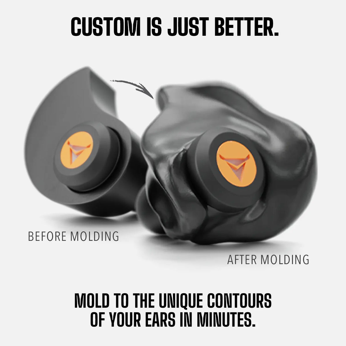 Custom Molded Percussive Shooting Filter Earplugs