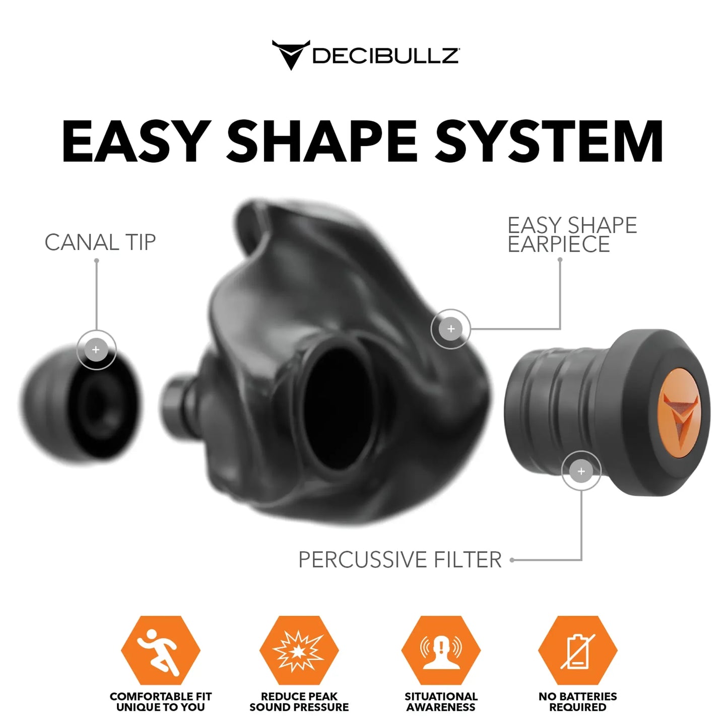 Decibullz | Custom Molded Percussive Shooting Filter Earplugs