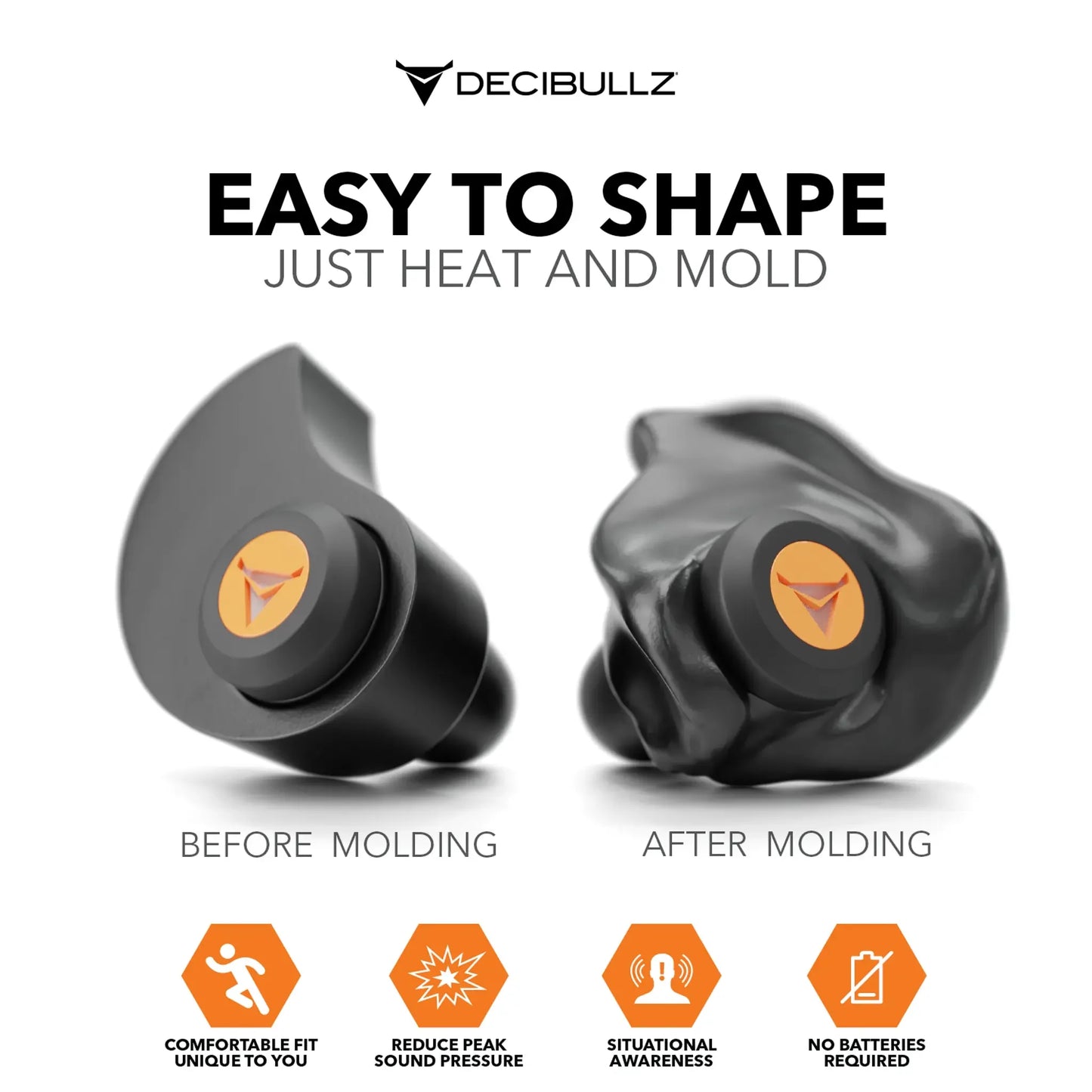 Decibullz | Custom Molded Percussive Shooting Filter Earplugs
