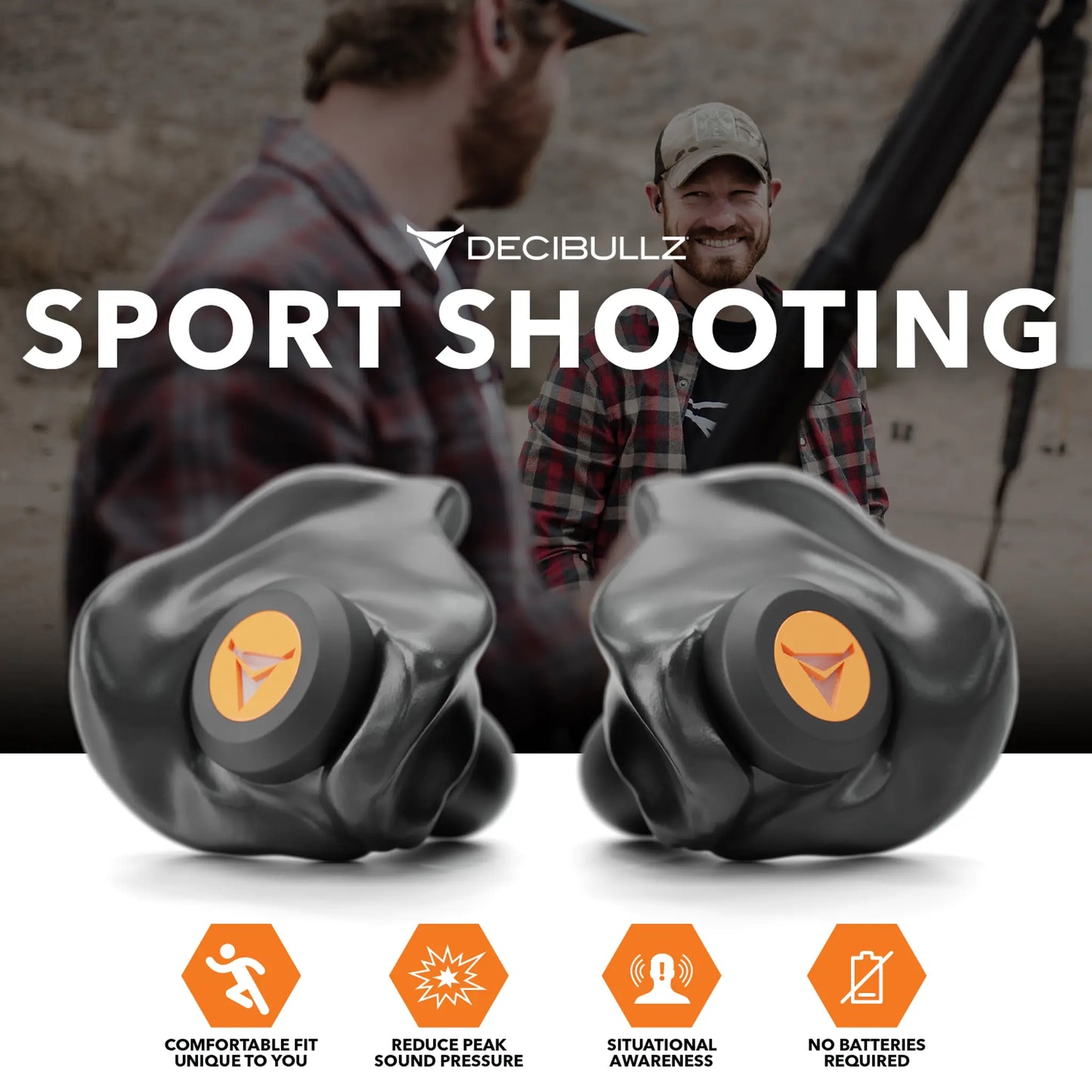Decibullz | Custom Molded Percussive Shooting Filter Earplugs